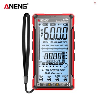 ANENG 數字萬用表測試儀智慧觸控自動量程 6000 計數可充電防燒歐姆安培電壓錶帶 DC/AC 電流電壓電阻電容頻率