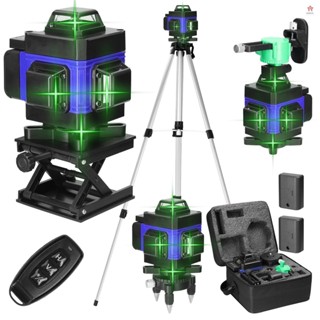多功能 4D 16 線鐳射 3 級° 自調平機 USB 可充電鋰電池調平工具,帶 1.2M 3 高度可調合金延長桿三腳架