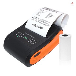 便攜式收據列印機 58 毫米迷你熱敏列印無線 BT USB 連線 203dpi 移動列印機,帶 2 英寸熱敏紙捲,相容