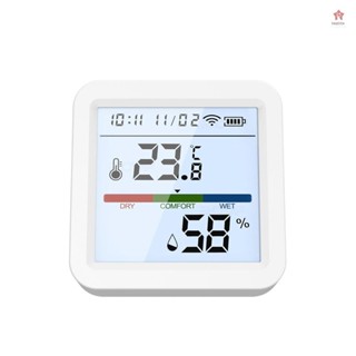 塗鴉WiFi BT雙模溫濕度測試儀液晶背光顯示手機APP遠端控制智慧聯動相容Alexa和家庭語音控制