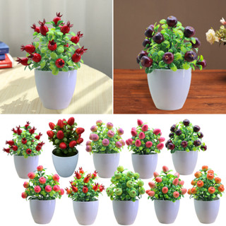洛陽牡丹 模擬綠植家居裝飾品發財果盆栽塑膠假花桌面人造植物盆景擺件