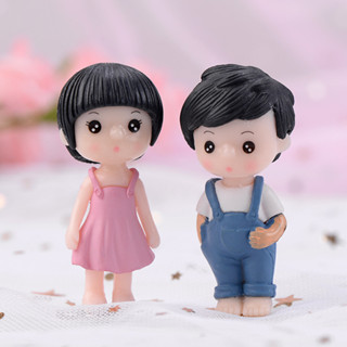 ANU 2 件/套樹脂男孩女孩情侶模型公仔 DIY 微型景觀配件