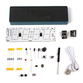 ESP8266 物聯網彩色 WiFi 時鐘套件智慧電子時鐘 DIY 焊接練習零件套裝自動時間同步可定製顯示和亮度