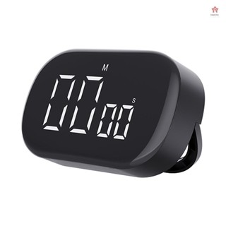 數字廚房定時器磁性倒計時功能時鐘帶支架和大型 LED 顯示聲音警報靜音操作兒童廚房時間管理工具用於測試鍛煉 Ga