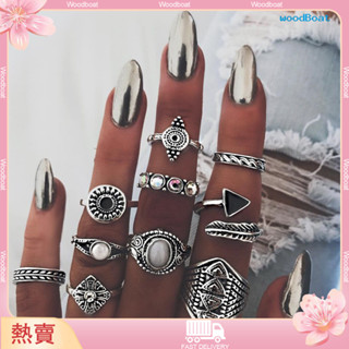 [熱賣]♥♛歐美時尚個性簡約復古款合金電鍍戒指戒指箭頭款10件套女款