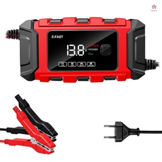 E-FAST 汽車電池充電器 12V/6A 全自動電池充電器維護器便攜式涓流充電器汽車摩托車鉛酸電池電池脫硫器