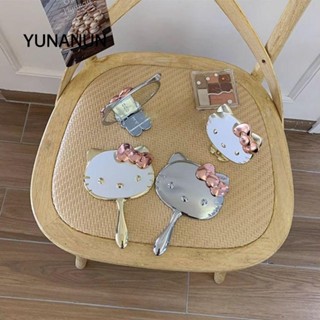 化妝鏡迷你卡通手持鏡可摺疊禮物Hello Kitty化妝鏡化妝工具