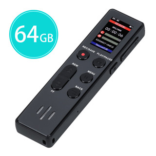 64GB 數字錄音機降噪錄音 290 小時儲存,帶播放 MP3 音樂播放器啟用錄音 1536KBPS 高畫質錄音密碼保護講
