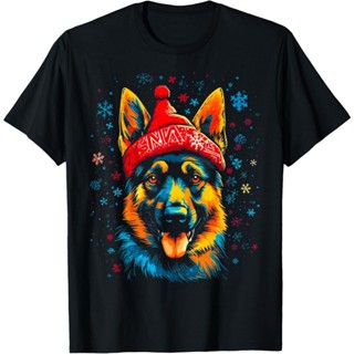 新款時尚德國牧羊犬聖誕設計最佳創意 T 恤