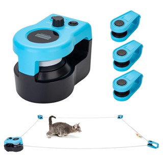 Fk-cat Feather Treadmill Toy 自動/遙控 DIY 模擬貓鼠標玩具可調節速度互動追逐遊戲,適用