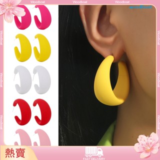[熱賣]❀✧女士素色C戒指幾何耳環耳環糖果色誇張耳環亞克力耳環