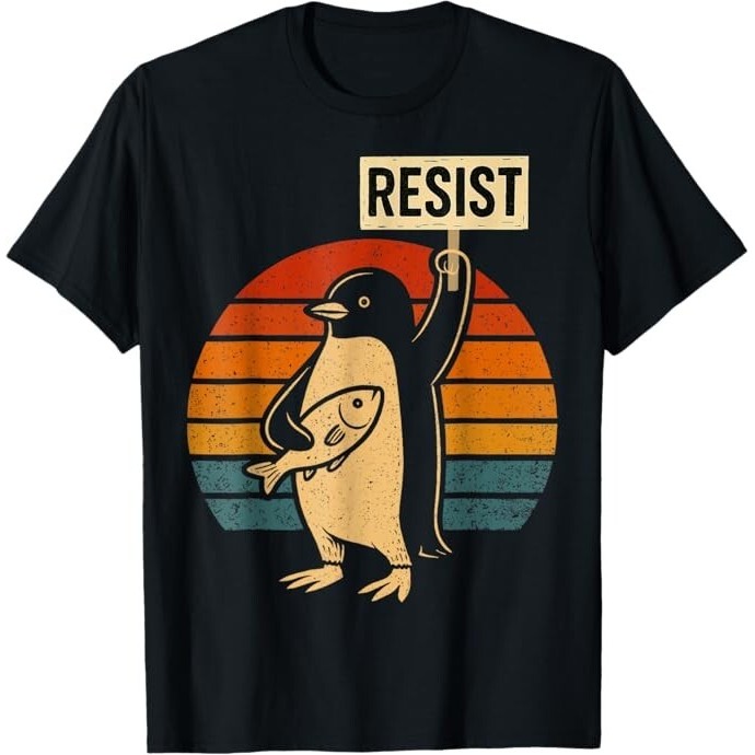 Penguin Flippers Up 抵抗有趣的企鵝 T 恤