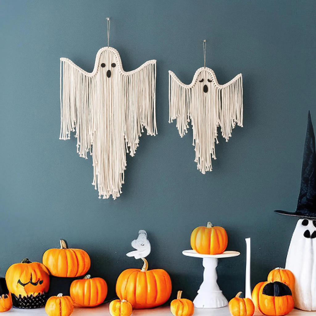 [Green party] 編織萬聖節鬼魂 繩索懸掛鬼魂 萬聖節鬼魂裝飾