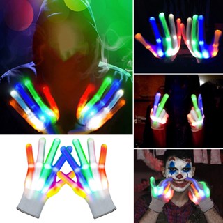 [wandereve] 1 雙 LED 閃光手套,帶 6 種燈光模式,有趣的發光玩具,適合派對生日長襪填充物