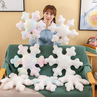 【wandereve】雪花枕聖誕裝飾毛絨抱枕冬季雪花形沙髮沙發床裝飾柔軟耐撕裂可愛冬季裝飾