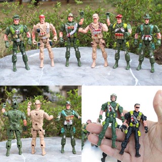 [流浪者] 9cm 迷你兒童塑膠士兵模型軍隊男士公仔玩具家居裝飾