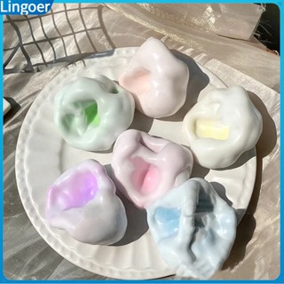 LGR 1/6 件壓力球感官玩具緩解焦慮可塑形糯米餃子擠壓球兒童青少年成人便攜式軟 TPR 彩色球捏指尖玩具