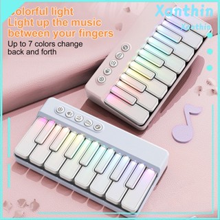 [xanthin] 兒童電子鍵盤鋼琴玩具帶音樂 LED 燈幼兒男孩女孩多功能教育 8 鍵迷你鋼琴樂器玩具