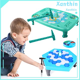 [xanthin] 企鵝破冰棋盤遊戲帶錘兒童成人家庭 2 名玩家在冰桌上拯救企鵝遊戲益智玩具幼兒男孩女孩禮物