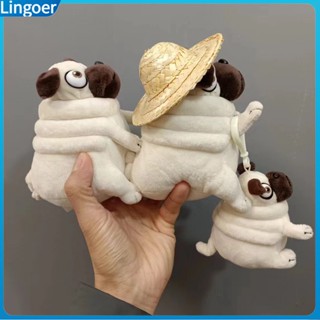 LGR 哈巴狗填充娃娃有趣的可愛動物毛絨玩具狗毛絨枕頭禮物生日聖誕節復活節家居裝飾