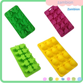[zambion] 冰塊託盤可重複使用耐熱 DIY 菠蘿椰子樹風格矽膠模具廚房冰球機