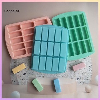Gonnalaa 蛋糕模具 15 腔多功能不粘可重複使用耐高溫裝飾 DIY 矩形矽膠巧克力模具冰塊託盤網格用於麵包店