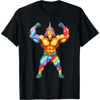 Bodybuilder 獨角獸設計 - 獨角獸健美 T 恤