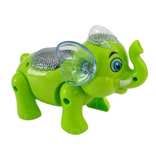 [wandereve] 有趣的電動行走閃爍 LED 大象動物帶音樂皮帶兒童玩具