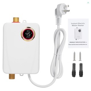 電熱水器即熱式熱水器 3500W 220V 白色迷你即熱式熱水器浴室廚房洗滌帶數字溫度顯示,適用於 RV 廚房浴室