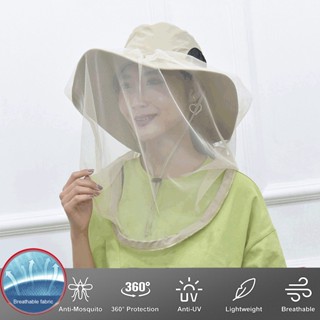 [meanwha] 釣魚太陽帽透氣寬簷超輕可折疊抽繩閉合可水洗夏季蚊帳帽子防曬帽野營用品