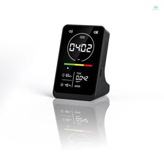4 合 1 空氣質量計家用 CO2 TVOC 測試儀便攜式溫度濕度檢測儀 NDIR 傳感器數顯帶報警功能 Tolotw