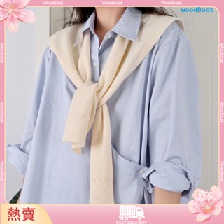 [熱賣]❤夏季女士紗針織披肩外搭無袖素色搭肩薄款小外套打結假領圍巾