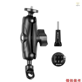 PULUZ PU702B 摩托車後視鏡安裝支架摩托車運動相機支架 1/4 英寸螺絲,帶運動相機安裝適配器更換 f T1V