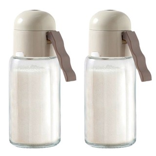 <ELEA> 2pcs 定量鹽和胡椒瓶鹽罐玻璃調味瓶