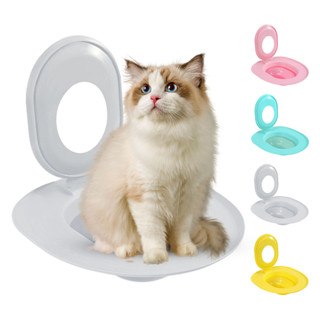 Becrtsog-Cat 廁所訓練器套件通用小便器座便器貓廁所訓練系統可重複使用的貓廁所訓練座便器工具,用於寵物清潔