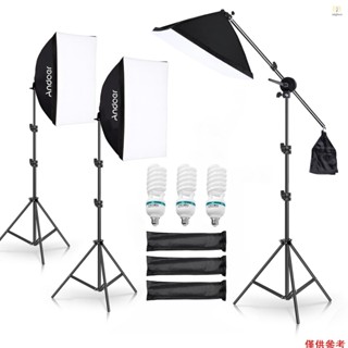 Andoer Studio 攝影燈套件柔光箱照明套裝帶 135W LED 燈泡 * 3/ 50x70cm 柔光箱 * 3