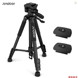 Andoer TTT-663N 57.5 英寸旅行輕便相機三腳架手機三腳架適用於 DSLR 單反攝像機攝影視頻拍攝帶便攜