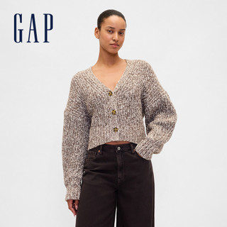 Gap 女裝 V領針織外套-棕色(865692)