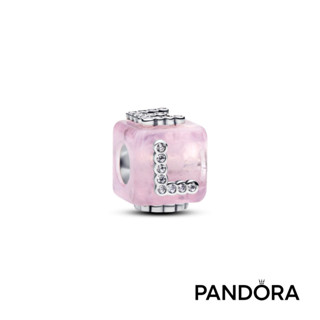 【Pandora】粉紅色 Murano 琉璃愛心方塊串飾 母親節禮物 520禮物 官方直營