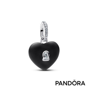 【Pandora】霧黑陶瓷心形掛鎖吊飾 母親節禮物 520禮物 官方直營