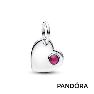 【Pandora】七月可鐫刻鮮紅寶石心形吊飾 母親節禮物 520禮物 官方直營