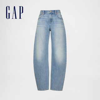 Gap 女裝 錐形牛仔褲-淺色水洗(828744)