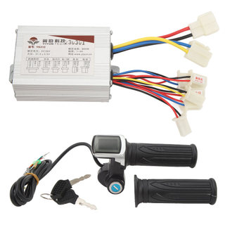 【Lixada】 36V 800W 電動自行車改裝套件電機控制器油門把手帶方屏鑰匙鎖用於三輪車