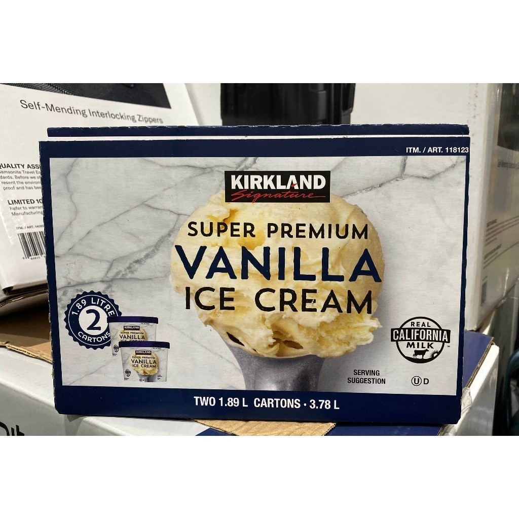台中小蜜蜂美式賣場代購 (開發票統編) 科克蘭 香草冰淇淋 香草 冰淇淋 1.89公升 X 2入