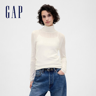 Gap 女裝 立領長袖針織衫-象牙白(844758)