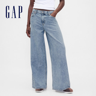 Gap 女裝 寬鬆牛仔褲-牛仔藍(844927)