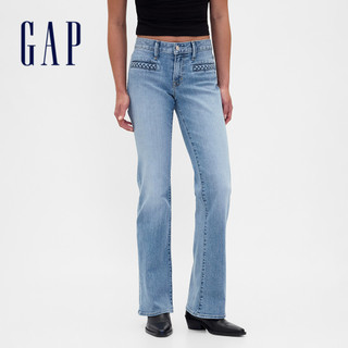 Gap 女裝 喇叭牛仔褲-淺色水洗(844114)