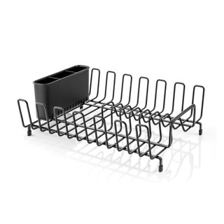歐洲《tescoma》Online餐具碗盤瀝水架(墨黑35cm) 餐具收納架 碗盤收納架 流理臺架