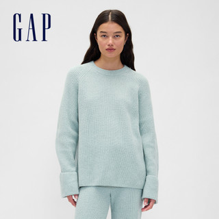 Gap 女裝 圓領長袖針織衫 CashSoft系列-淺藍色(836213)