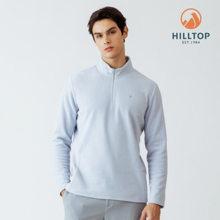 【Hilltop山頂鳥】POLARTEC保暖半開襟刷毛上衣 男款 灰 | PH51XMM2ECK0